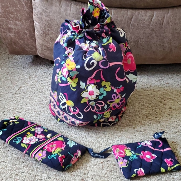 Vera Bradley Handbags - Vera Bradley cinch purse wallet set